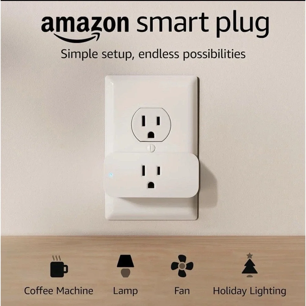 Amazon‎ White Smart Plug (Works With Alexa To Voice Control Indoor Outlet)